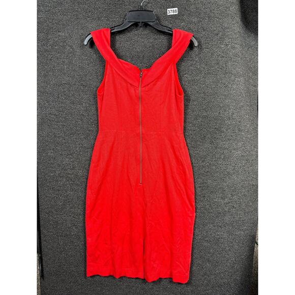 Alice + Olivia Dress Womens 10 Red Poppy Off Shoulder Sheath Cocktail Party - Picture 2 of 8